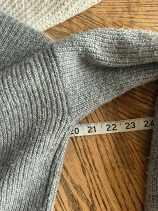 Ambiance Apparel Grey Ribbed Quarter Zip Sweater Cozy Minimalist Knit - Picture 7 of 7